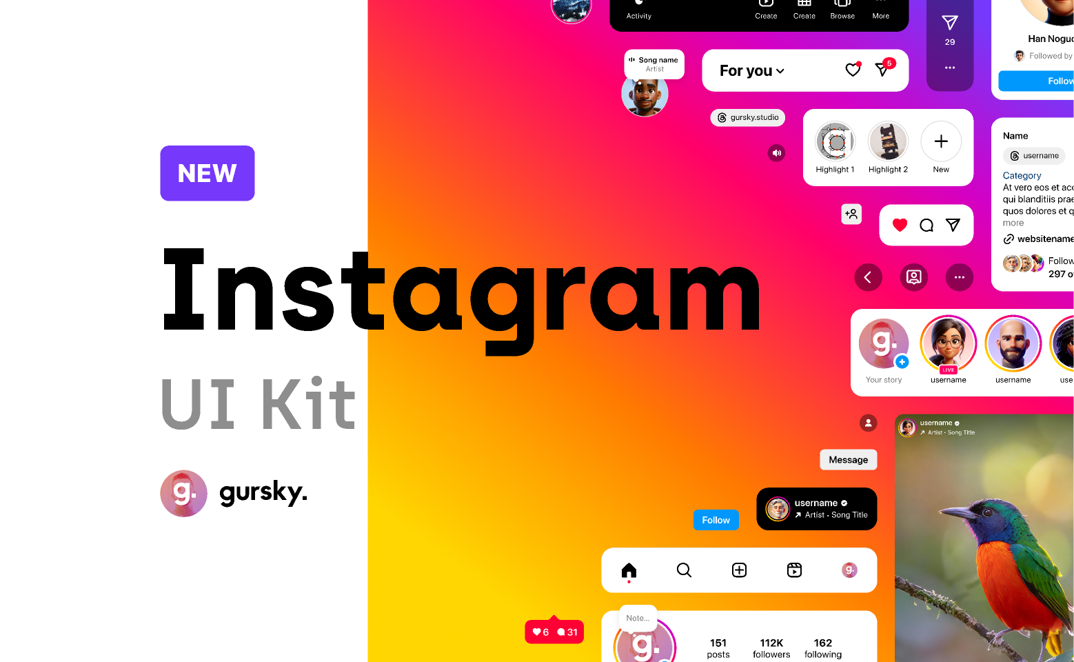 Instagram - UI Kit 1.0